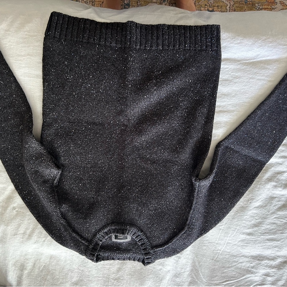 Black Speckled Crewneck Sweater